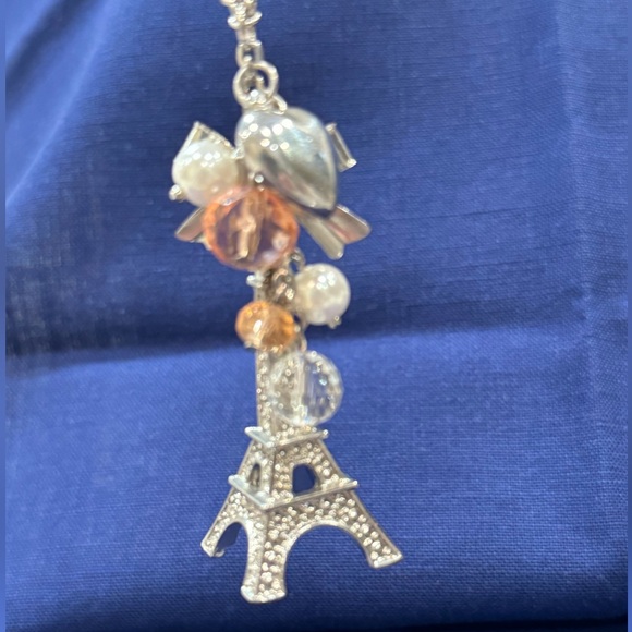 Paris Eiffel Tower Charms Necklace 32” long chain - Picture 9 of 10